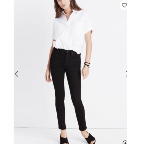 NWT Madewell 9” Mid Rise Black Skinny Jeans G1202 - Picture 1 of 8